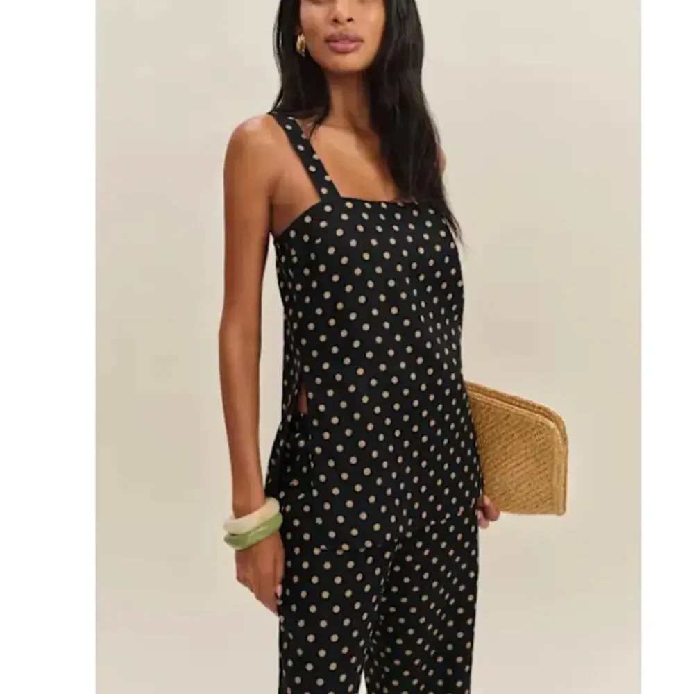 Reformation Women's Black Kristen Linen Pants Size M